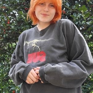 Vintage SUE At The Field Museum XL Sweater, Grungy Over Sized Sweater